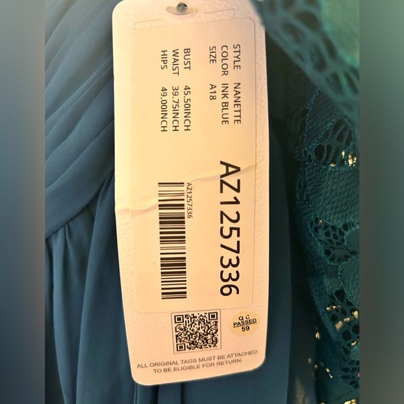 AZAZIE Nanette Ink Blue Evening/Formal Dress Size 18 - Picture 4 of 9